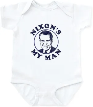 CafePress Nixon's My Man T Shirt Infant Bodysuit Cute Infant Bodysuit Baby Romper