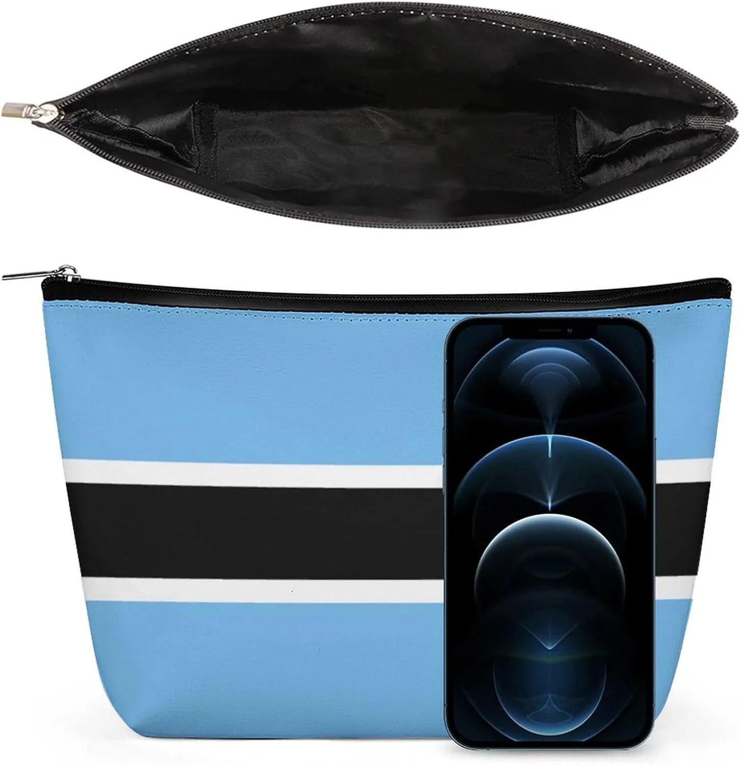 Calculay Flag of Botswana Makeup Bag Portable Travel Large -capacity Storage Bag