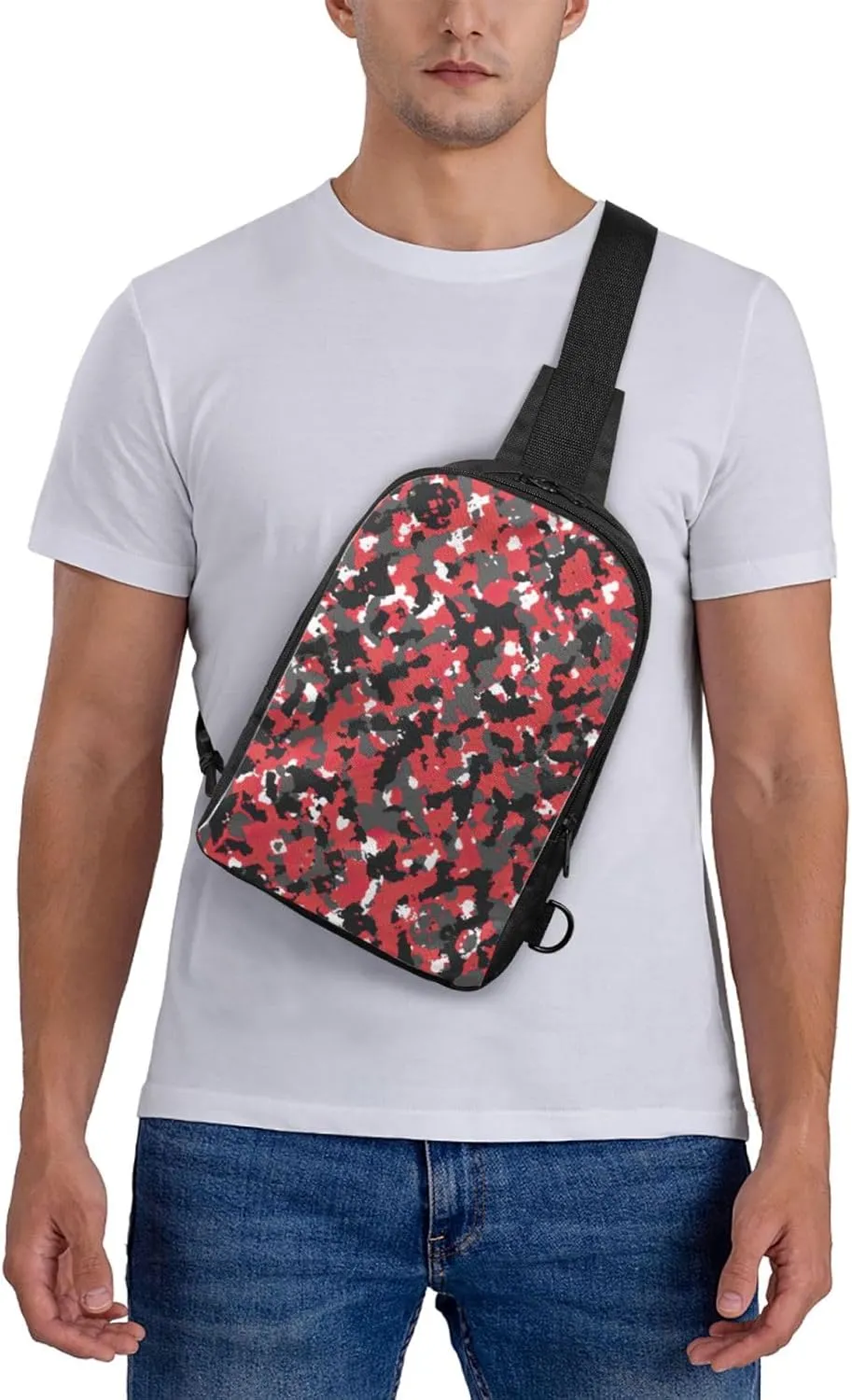 Camo Dual Pocket Chest Bag - Versatile Purse, Sling Purse - Ideal for Concerts, Sports, Travelling, & More