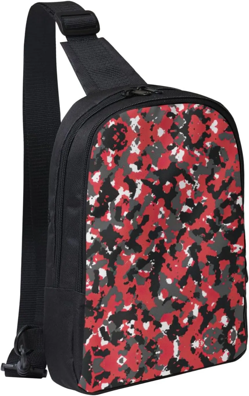 Camo Dual Pocket Chest Bag - Versatile Purse, Sling Purse - Ideal for Concerts, Sports, Travelling, & More
