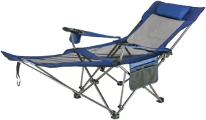 Camping Chair Outdoor Chair Foldable Chair Outdoor Camping Chair Folding Chair Recliner Break Relax Lounger Zero Gravity Chairs Garden Balcony Fishing Hiking Folding Camping Chair ( Color : Blue , Siz