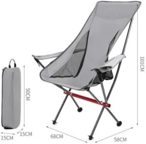 Camping Chair Outdoor High Back Portable Ultralight Seat Backpacking with Soft Armrests for Hiking Folding