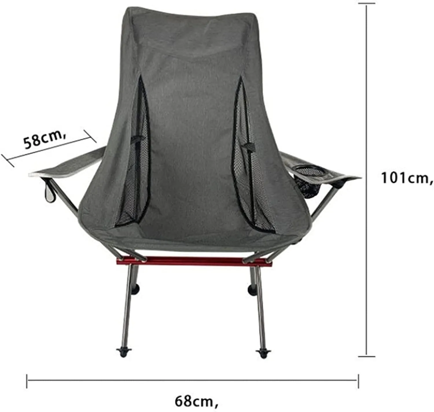 Camping Chair Outdoor High Back Portable Ultralight Seat Backpacking with Soft Armrests for Hiking Folding