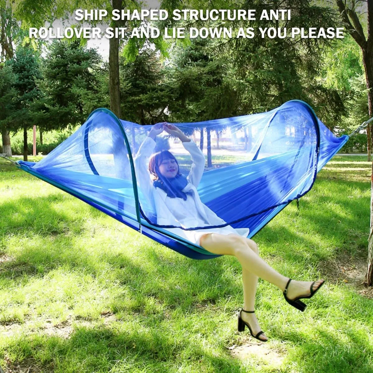 Camping Hammock, Breathable Camping Hammock Tear Resistant, Great for Outdoor Enthusiasts(Pink,260 * 140cm)