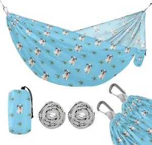 Camping Hammock Outdoor Hammocks for Outside Funny Dogs Beach Trees Portable Lightweight with Pockets Tree Straps Indoor