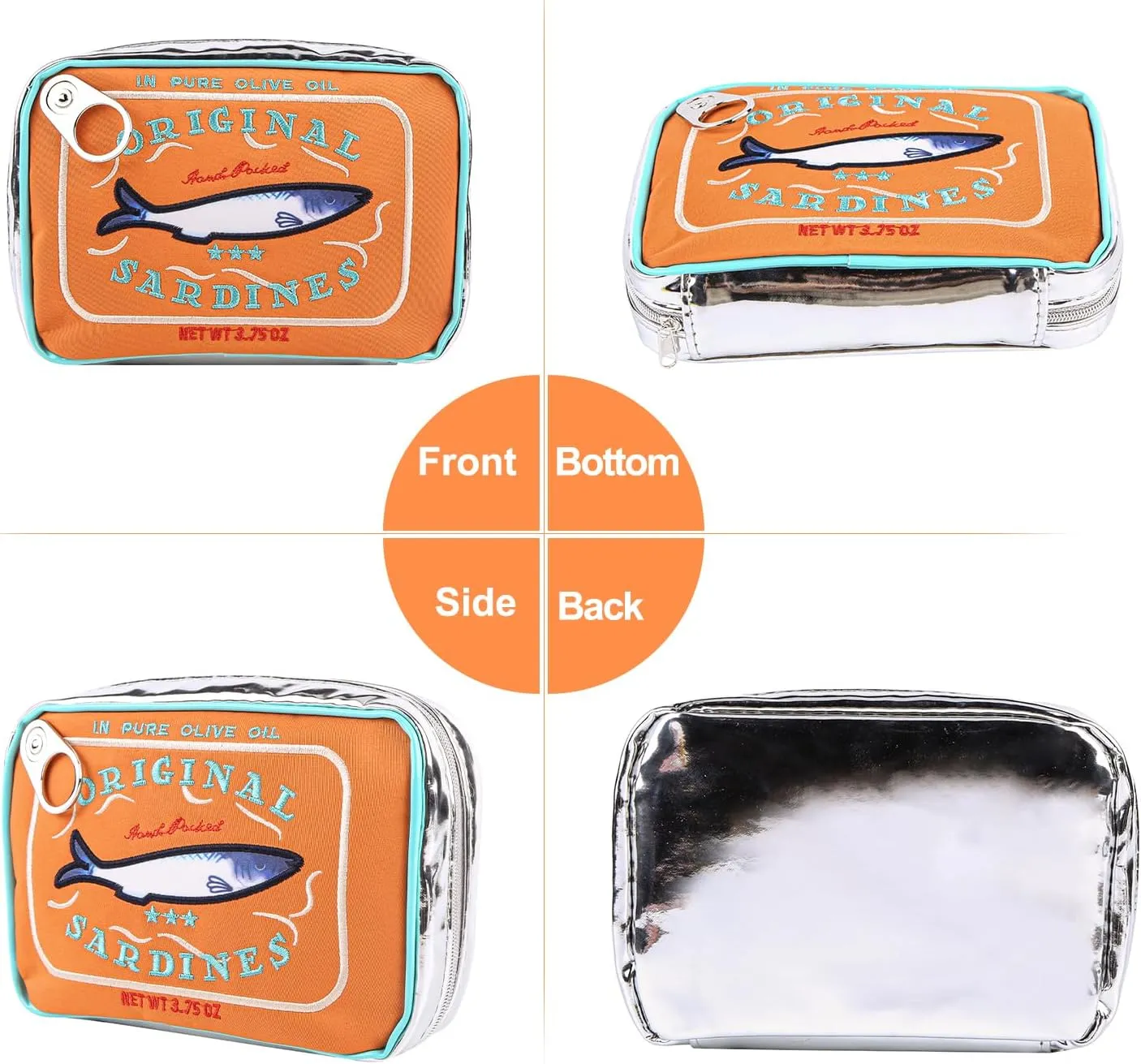 Canned Sardines Makeup Bag, Canned Sardines Style Toiletry Bag Cute Travel Bag Creative Cute Makeup Bag Aesthetic Toiletry Bag for Women