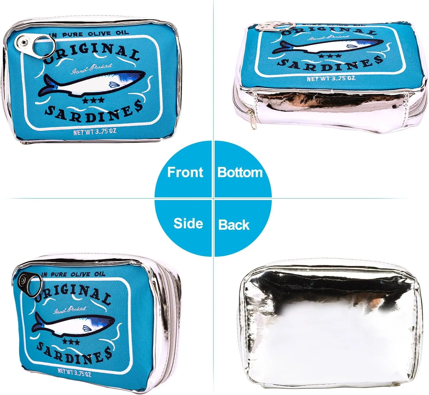 Canned Sardines Makeup Bag, Canned Sardines Style Toiletry Bag Cute Travel Bag Creative Cute Makeup Bag Aesthetic Toiletry Bag for Women