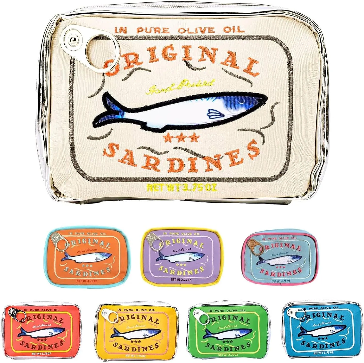 Canned Sardines Makeup Bag, Canned Sardines Style Toiletry Bag Cute Travel Bag Creative Cute Makeup Bag Aesthetic Toiletry Bag for Women