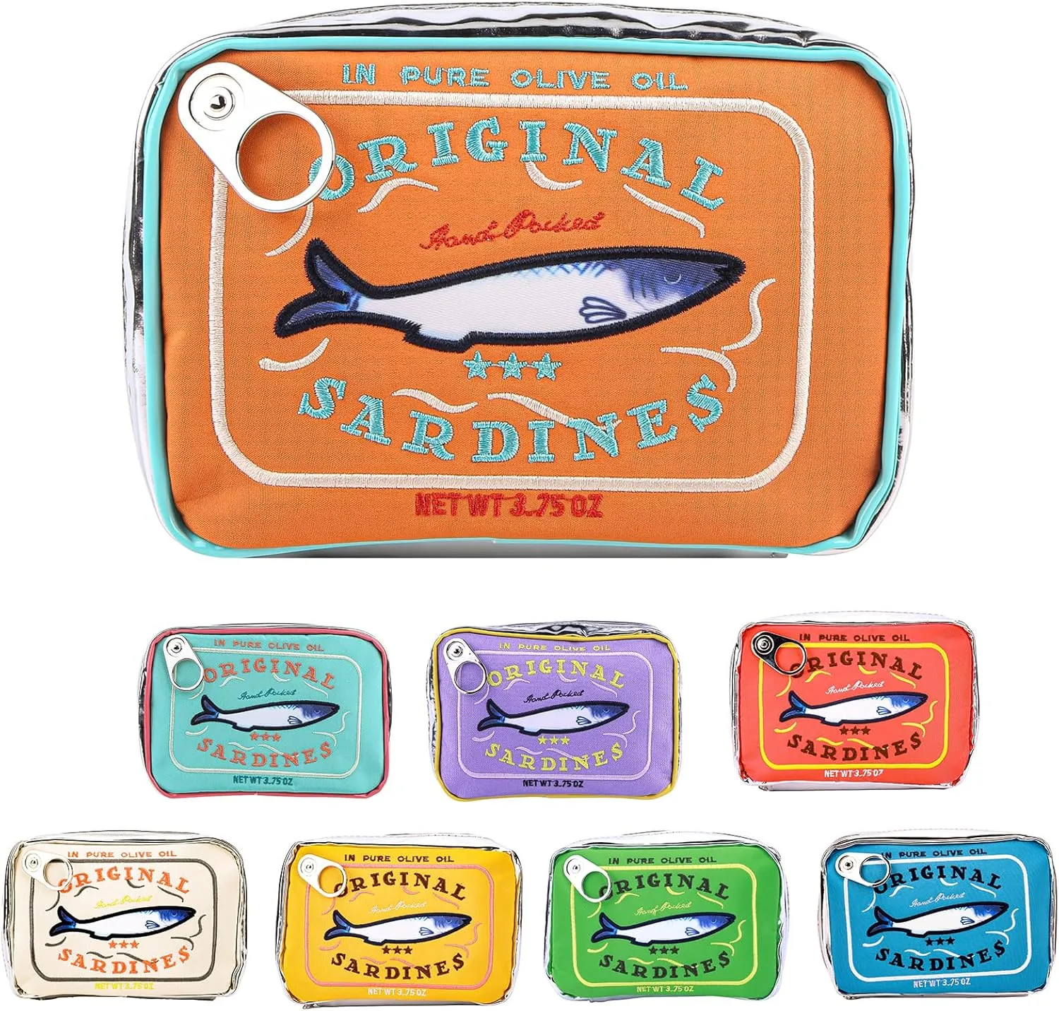 Canned Sardines Makeup Bag, Canned Sardines Style Toiletry Bag Cute Travel Bag Creative Cute Makeup Bag Aesthetic Toiletry Bag for Women