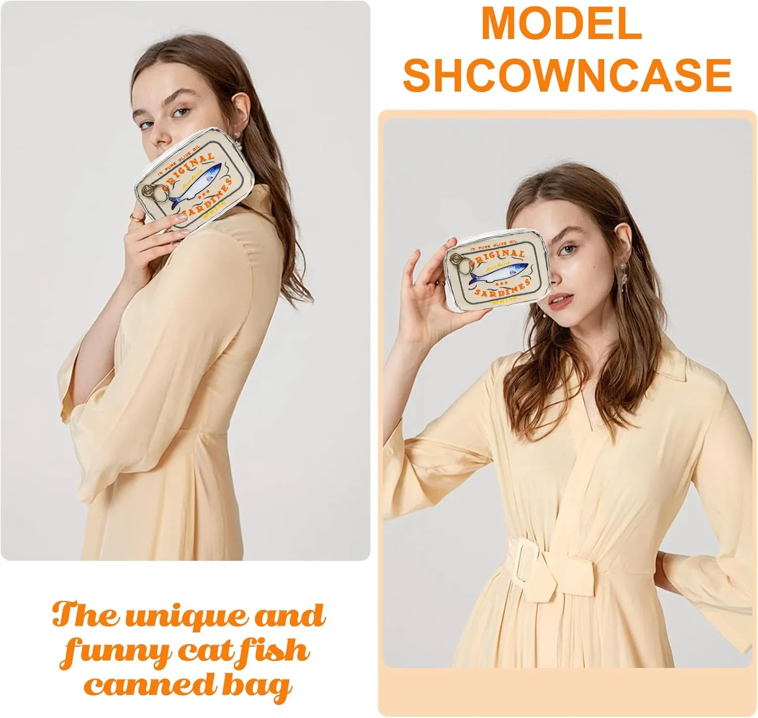 Canned Sardines Makeup Bag, Canned Sardines Style Toiletry Bag Cute Travel Bag Creative Cute Makeup Bag Aesthetic Toiletry Bag for Women