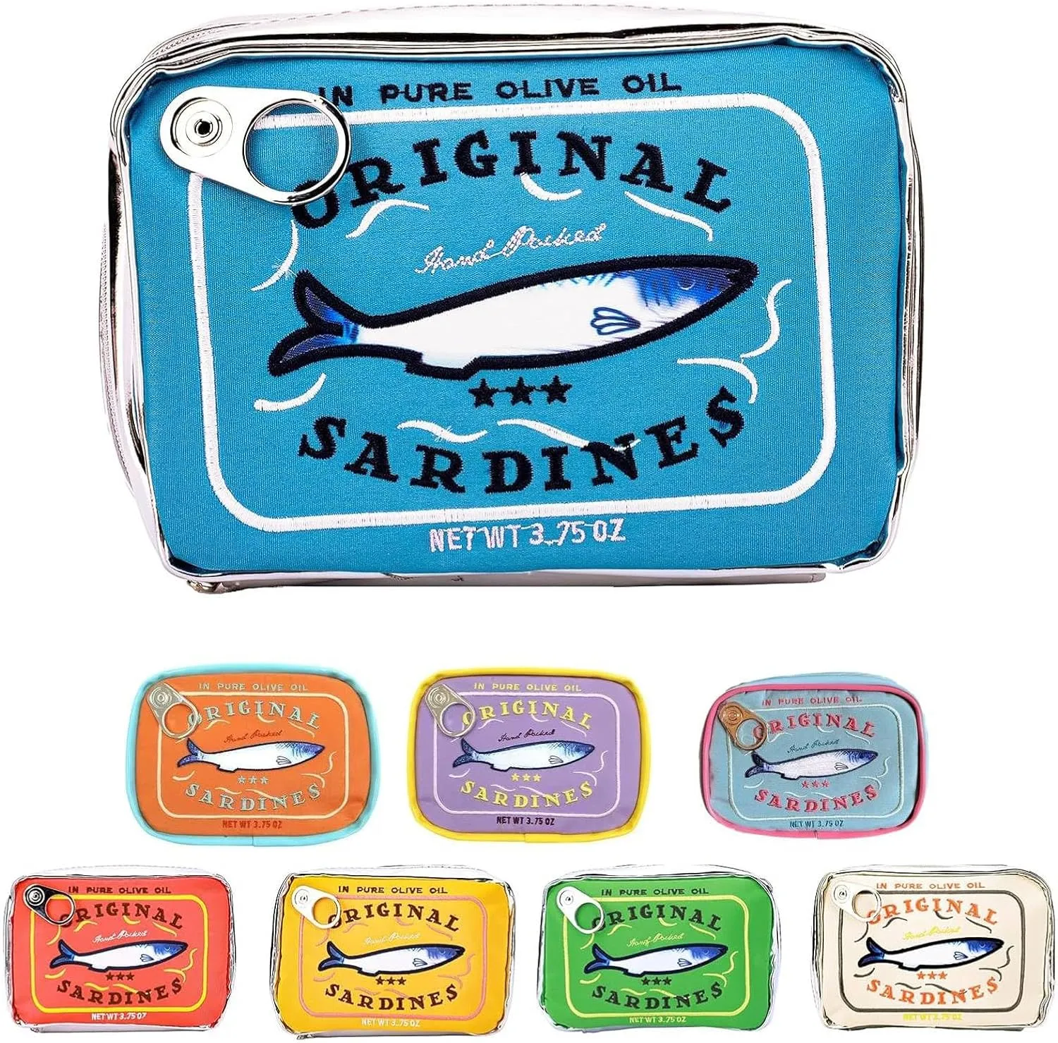 Canned Sardines Makeup Bag, Canned Sardines Style Toiletry Bag Cute Travel Bag Creative Cute Makeup Bag Aesthetic Toiletry Bag for Women