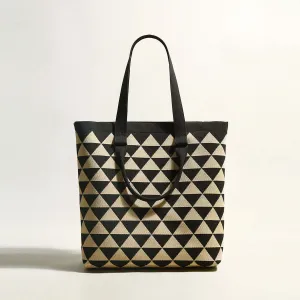 Canvas Handcrafted Tote Khaki Triangle Wireless Bag Checkered