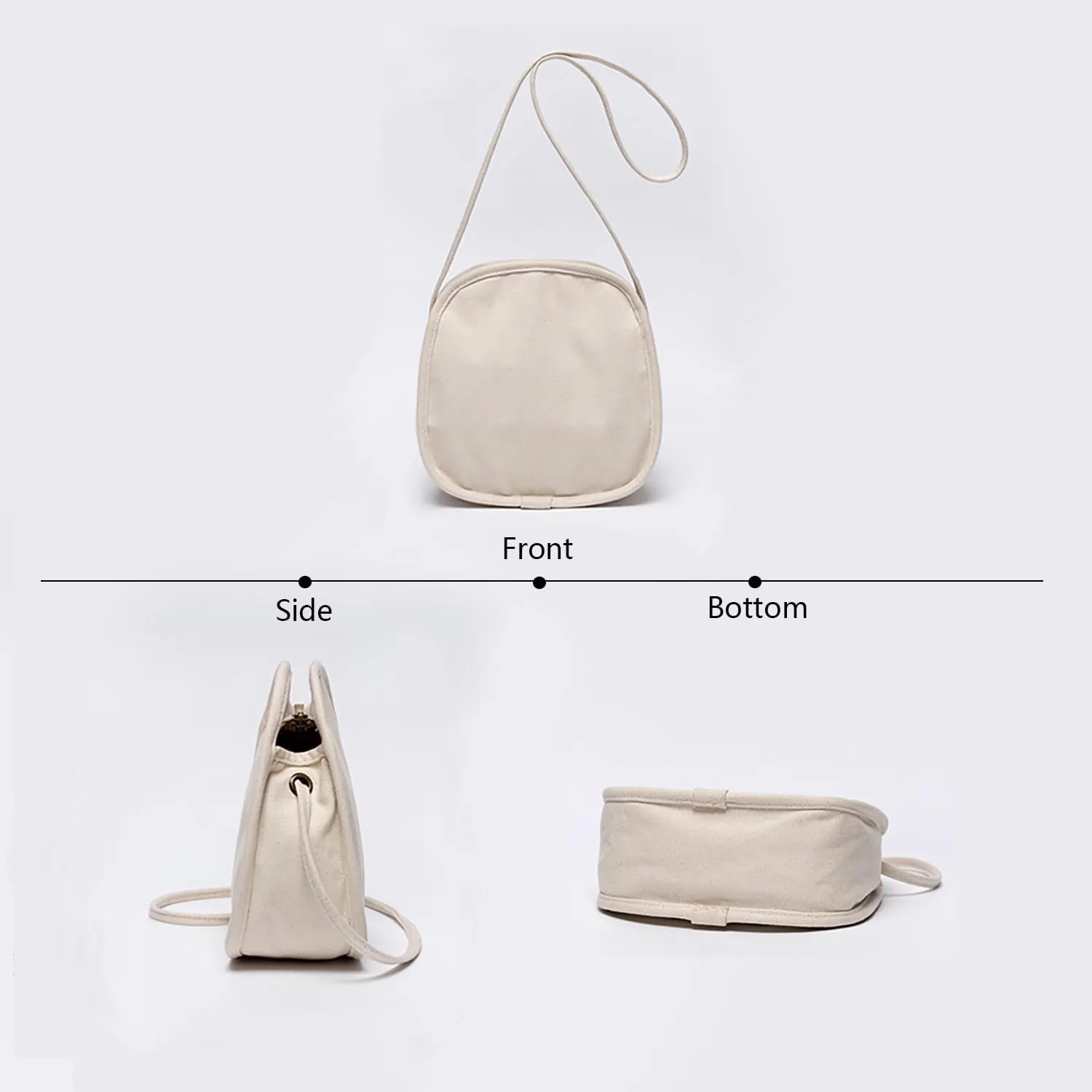 Canvas Small Round Bag—Unique Round Design Women's Crossbody Bags for Fashion and Large Capacity