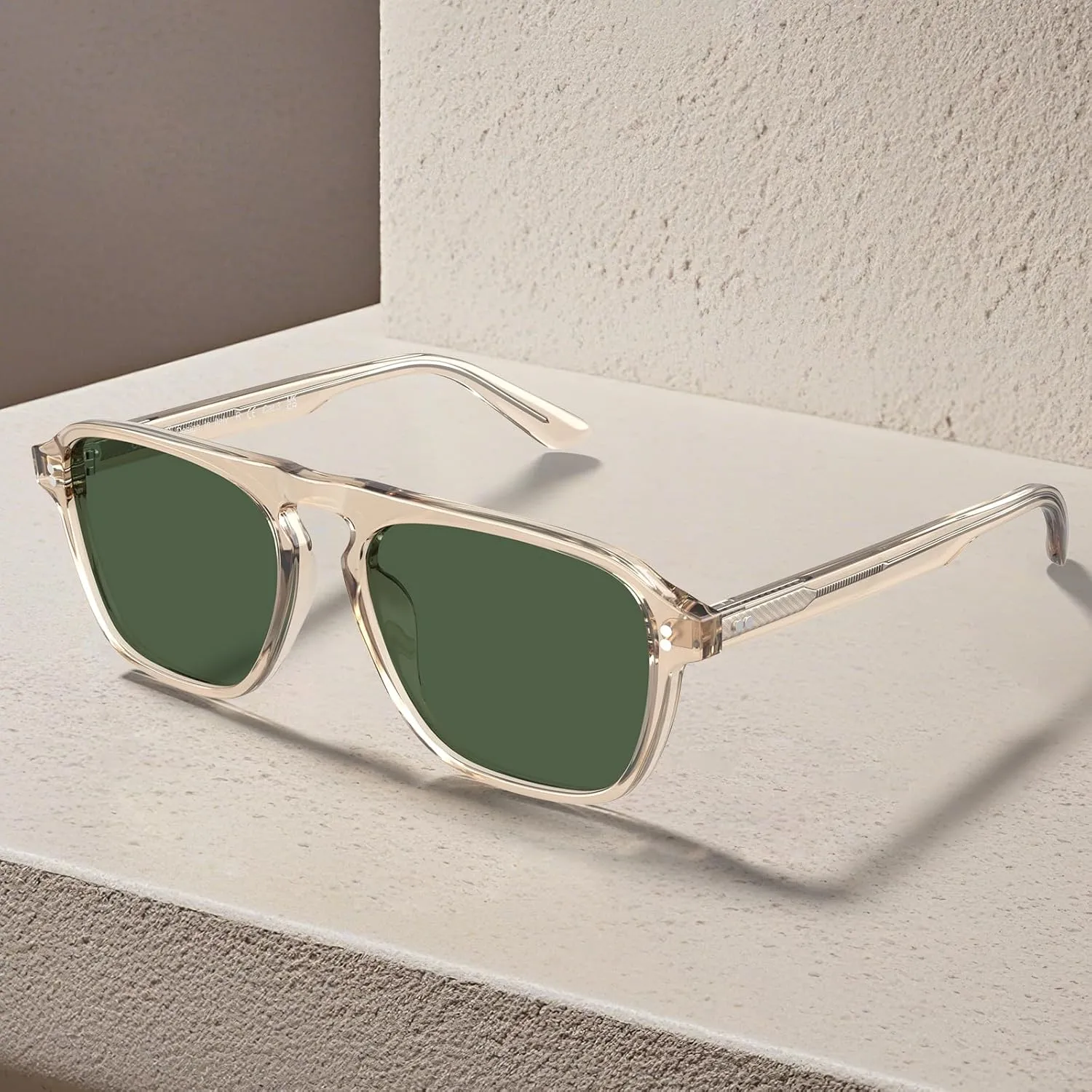 CARFIA Acetate Polarized Men's Sunglasses - Pilot Design, UV Protection CA5355