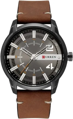 Carlien Mens Analog Quartz Watch Leather Strap Classic Simple Dial Design Wrist Watch (5)