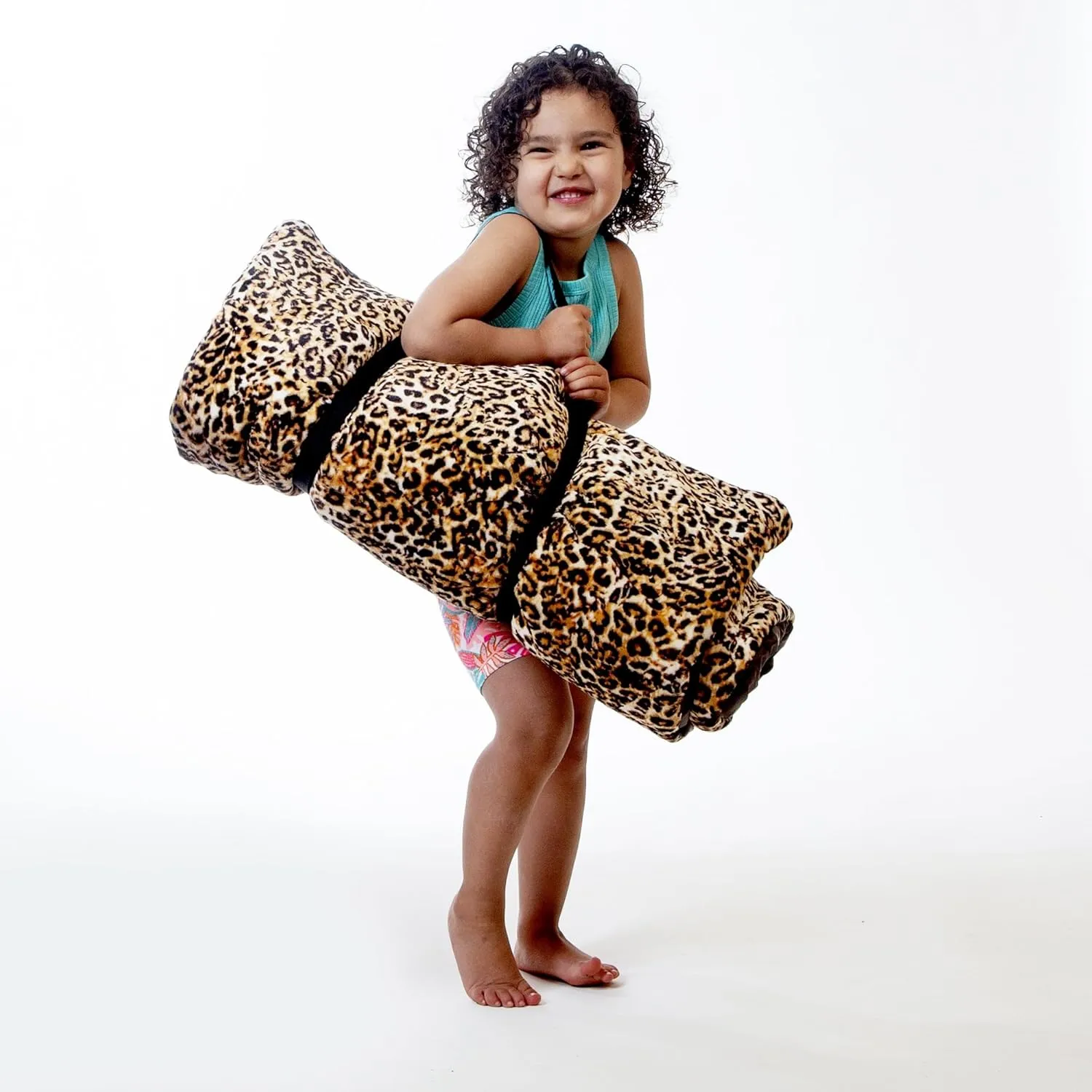Carstens, Inc. Kids Slumber Bag Sleeping Bag/Nap Mat with Pillow for Boys & Girls, Leopard Print
