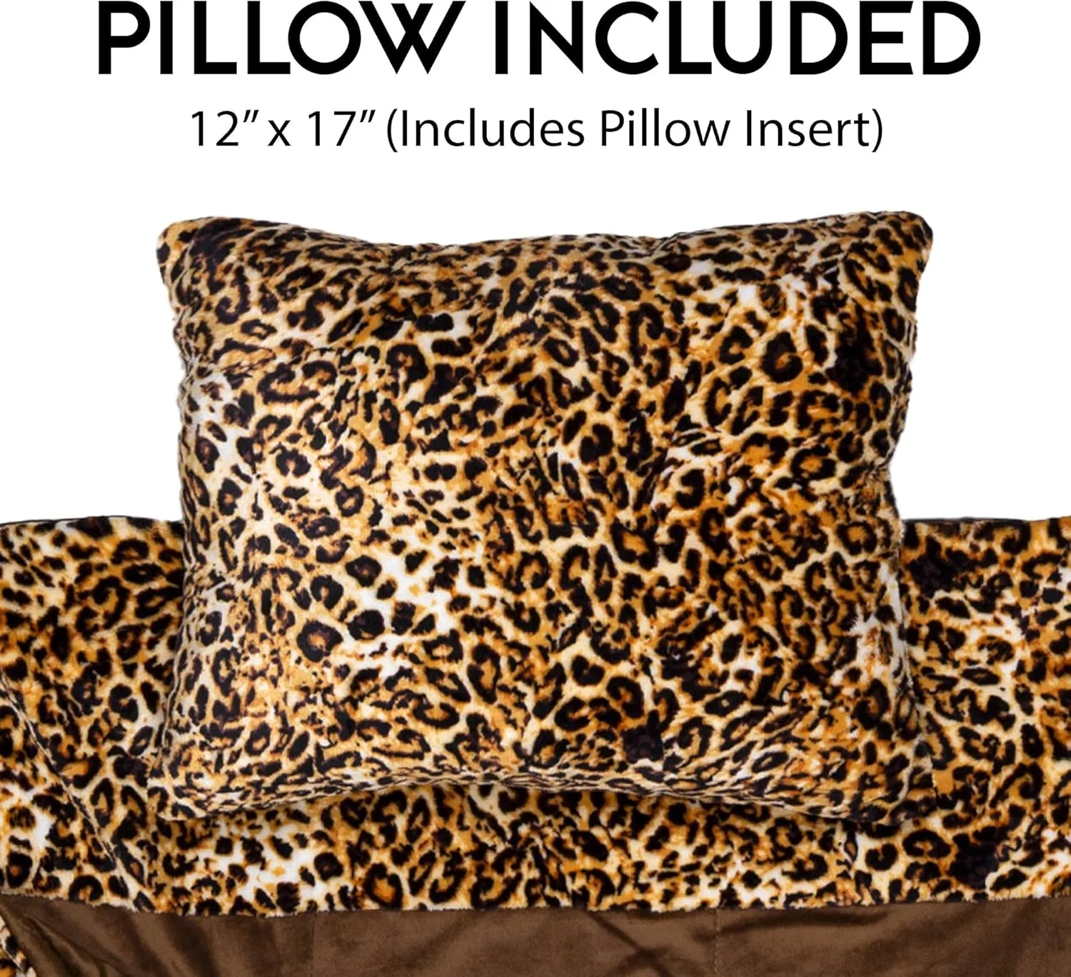 Carstens, Inc. Kids Slumber Bag Sleeping Bag/Nap Mat with Pillow for Boys & Girls, Leopard Print