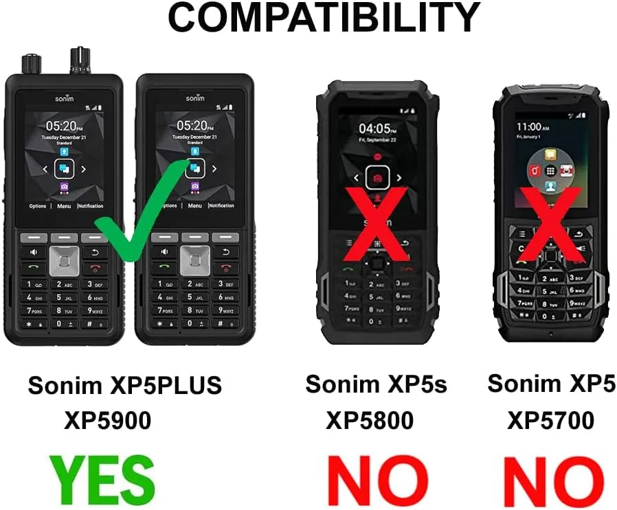 Case Compatible with Sonim XP5PLUS (XP5900) (Knob and No Knob Versions), Protective Shell Case with Handstrap, Kickstand and Screen Protector (Lime Green)