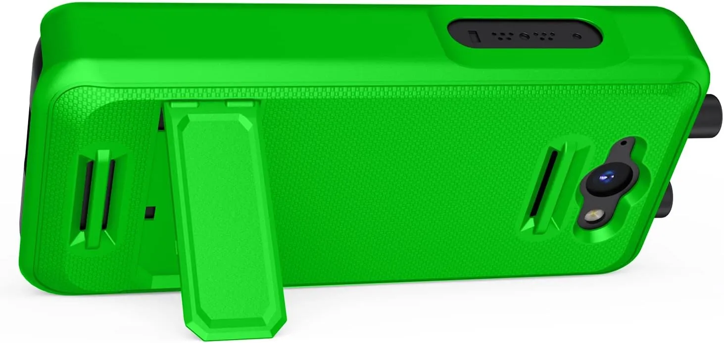 Case Compatible with Sonim XP5PLUS (XP5900) (Knob and No Knob Versions), Protective Shell Case with Handstrap, Kickstand and Screen Protector (Lime Green)