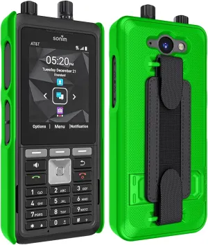 Case Compatible with Sonim XP5PLUS (XP5900) (Knob and No Knob Versions), Protective Shell Case with Handstrap, Kickstand and Screen Protector (Lime Green)