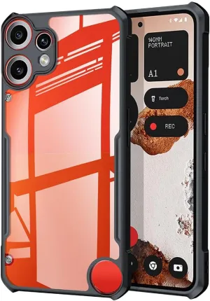 Case for Nothing CMF Phone 2 Pro, Transparent Back Design Corner Airbag Protection Soft TPU Bumper Cover (Black)