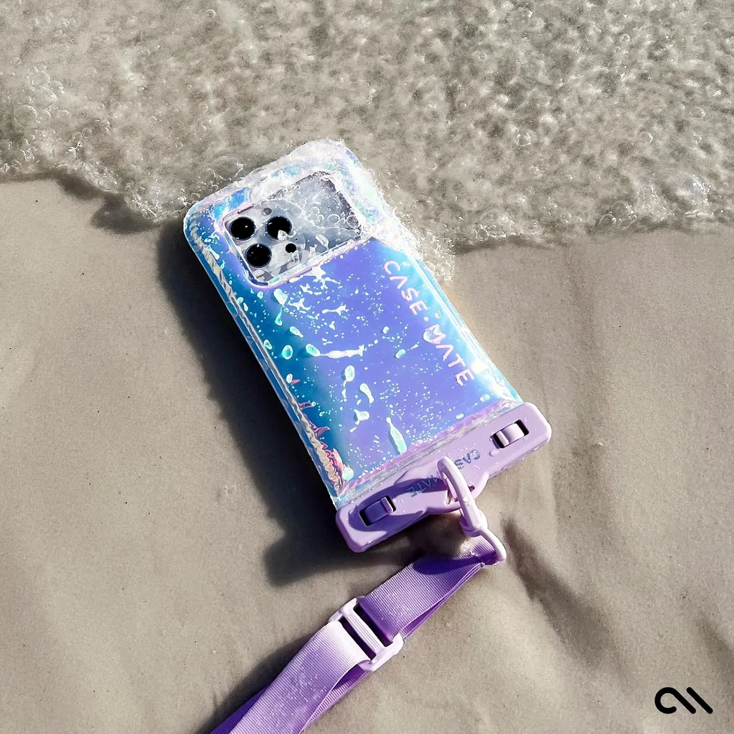 Case-Mate Soap Bubble IP68 Waterproof Phone Pouch - Floating Waterproof Phone Case w/Crossbody Lanyard - Cruise Ship Travel Essentials - Compatible w/All Devices - Touchscreen Friendly - Iridescent