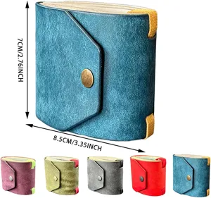 Cash Wrap Wallet with Clasp, Fast Cash Access Money Holder for Cash Leather Money Holder Handy Purse Bands Wallet Organizer (Blue)