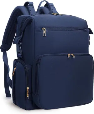 CEI-CEI Diaper Bag Backpack Neoprene Waterproof Baby Bags with Changing Pad, Large Newborn Baby Maternity Bags Travel Tote with Insulated Pockets (Dark Blue)