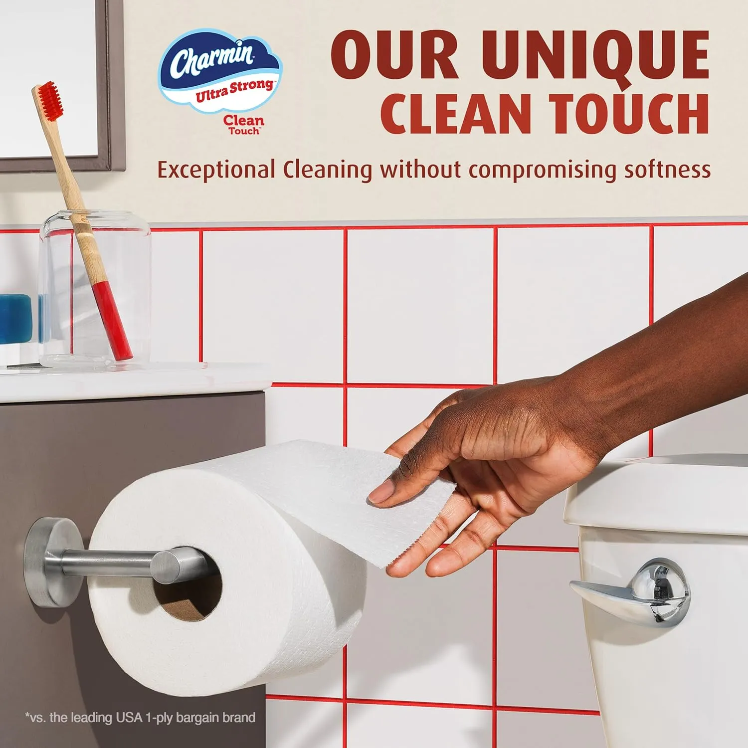 Charmin Ultra Strong Clean Touch Toilet Paper, 18 Family Mega Rolls = 90 Regular Rolls