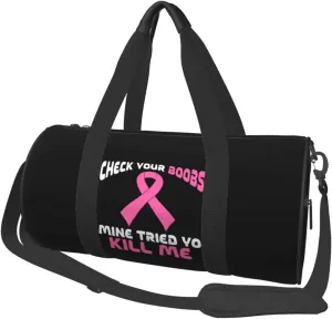 Check Your Boobs Mine Tried Yo Kill Me Duffel Bag Gym Bag Travel Sports Tote Large Foldable Beach Swim Yoga5