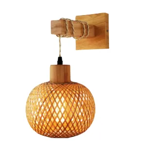 Chic Bamboo Wall Lamp - Handcrafted Retro Pendant Light
