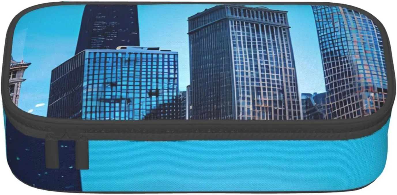 Chicago Reflect print Makeup Bag Cosmetic Bag Large Capacity Pencil Case Pouch Organizer Portable Bag
