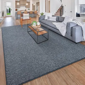 Chicrug Modern 3x5 Area Rugs for Bedroom Living Room, Memory Foam Low-plie Carpet Rug for Kids Playroom, Indoor Floor Rug for Bedside Dorm Dining Room Home Decor, Dark Blue and White