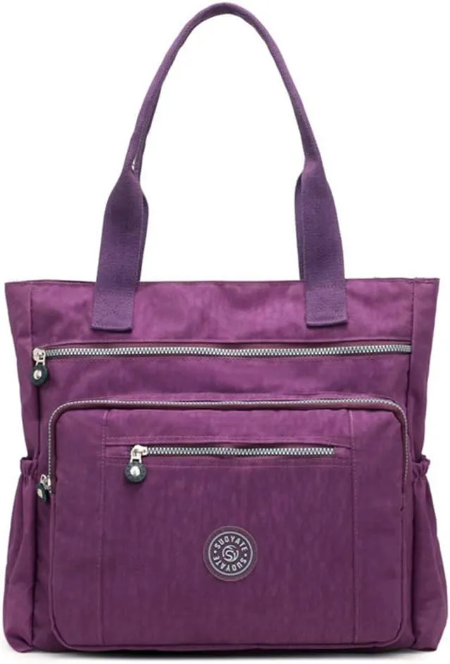 Chikencall Shoulder Bag for Women Waterproof Shoulder Bag Washed Nylon Casual Travel Purses