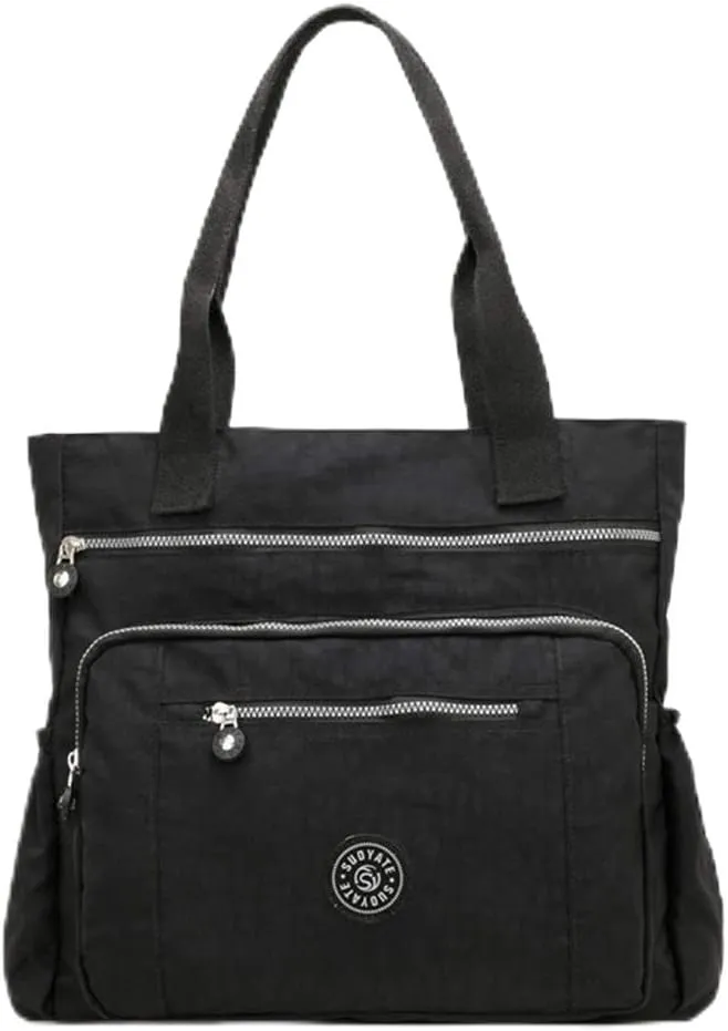 Chikencall Shoulder Bag for Women Waterproof Shoulder Bag Washed Nylon Casual Travel Purses