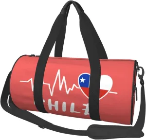 Chile Heartbeat Duffel Bag Gym Bag Travel Sports Tote Large Foldable Beach Swim Yoga4