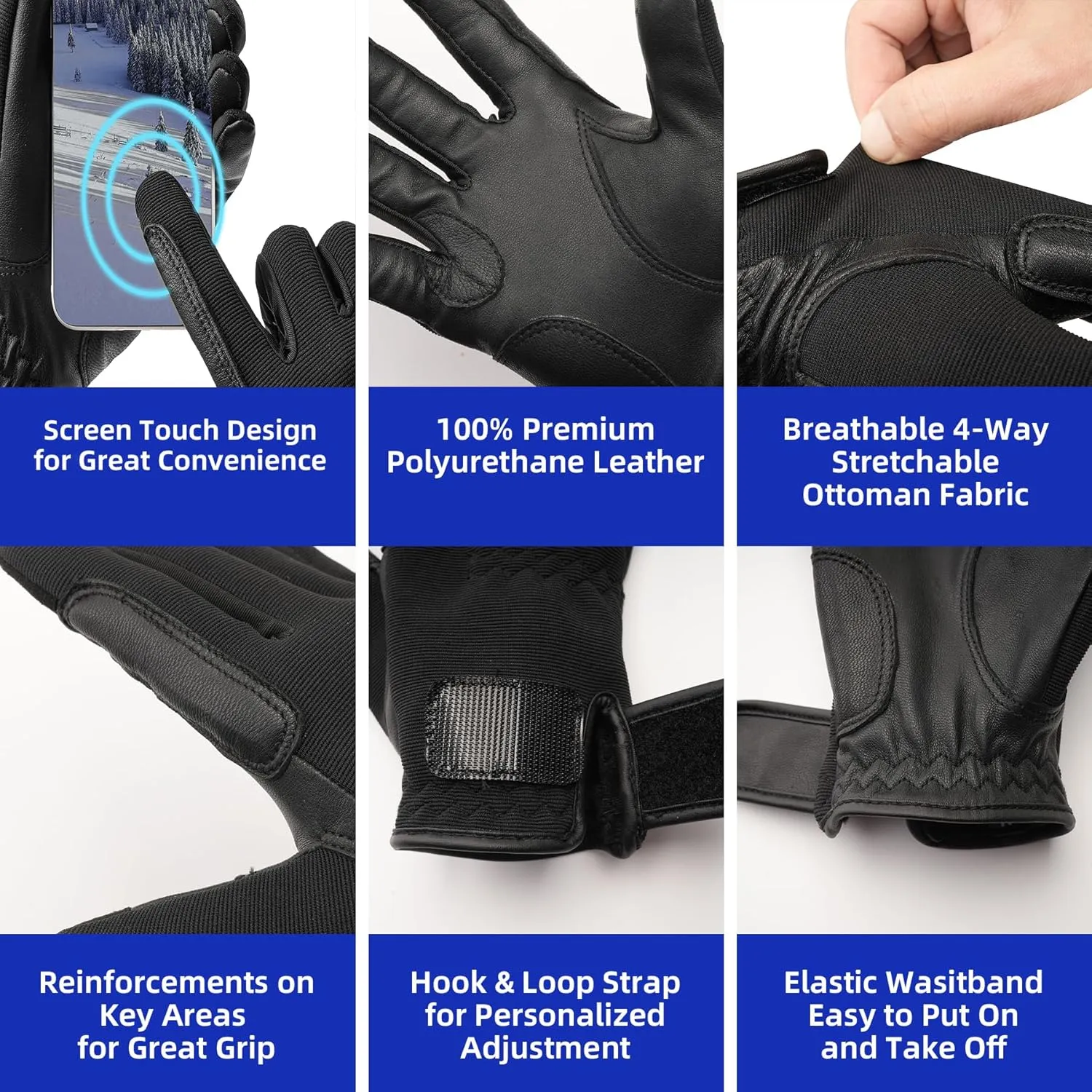 ChinFun Horse Riding Gloves Equestrian Women 100% Leather Winter Horseback Riding Gloves