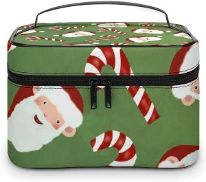 Christmas Portable Cosmetic Bag,Large Capacity Travel Makeup Case Organizer, Women Toiletry Bag for Girls Traveling with Compartments 25x18x15cm
