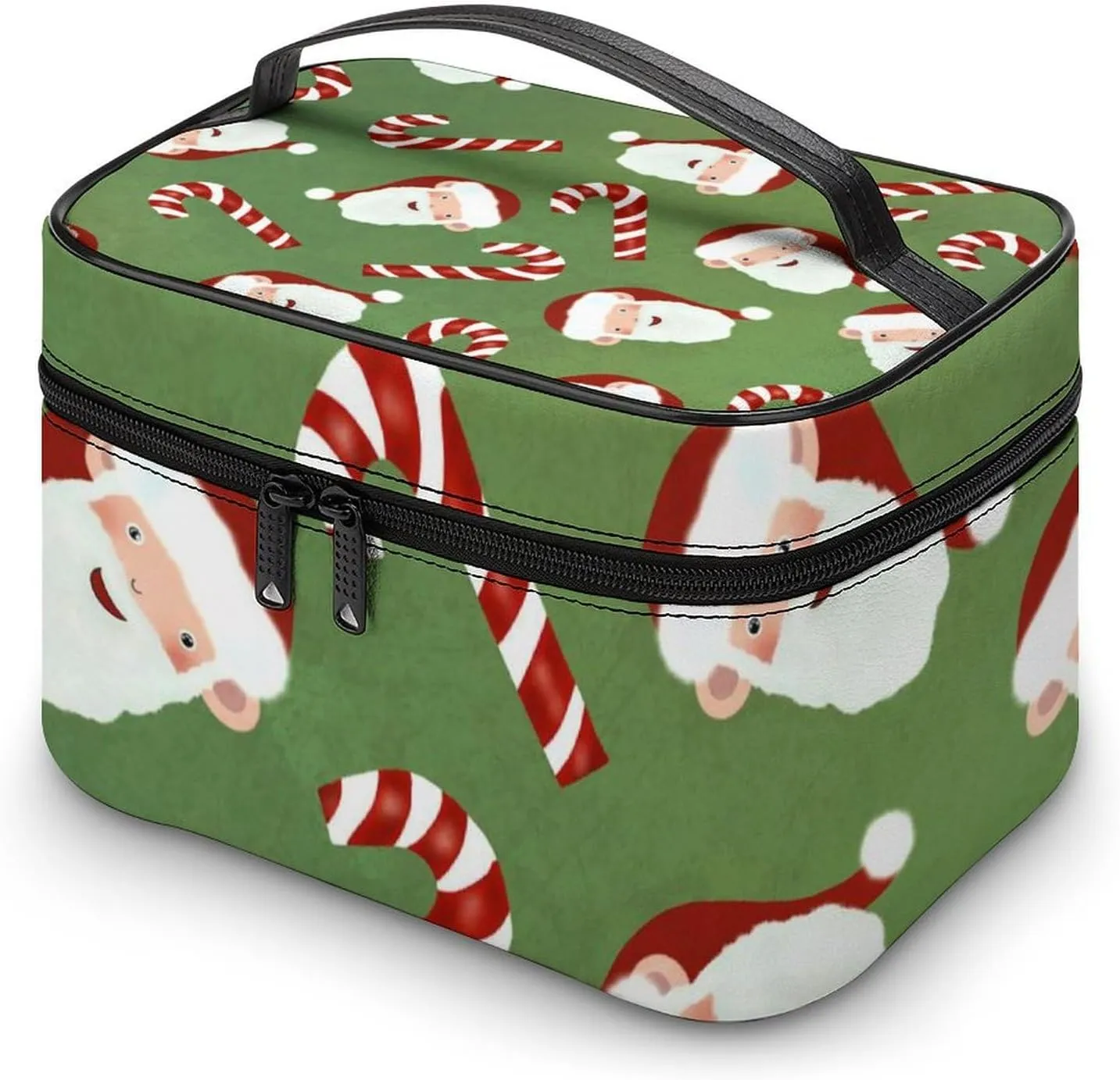 Christmas Portable Cosmetic Bag,Large Capacity Travel Makeup Case Organizer, Women Toiletry Bag for Girls Traveling with Compartments 25x18x15cm