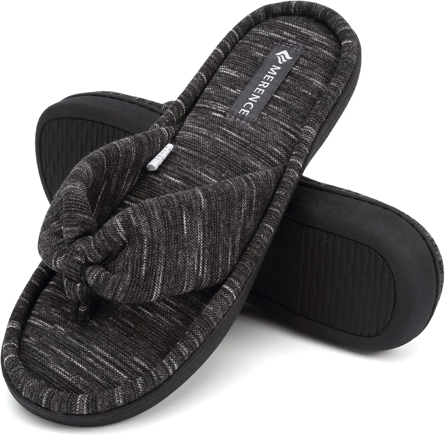CIOR Women's Cozy Memory Foam Spa Thong Flip Flops House Indoor Slippers Plush Gridding Velvet Lining Clog Style-U1MTW017-0716