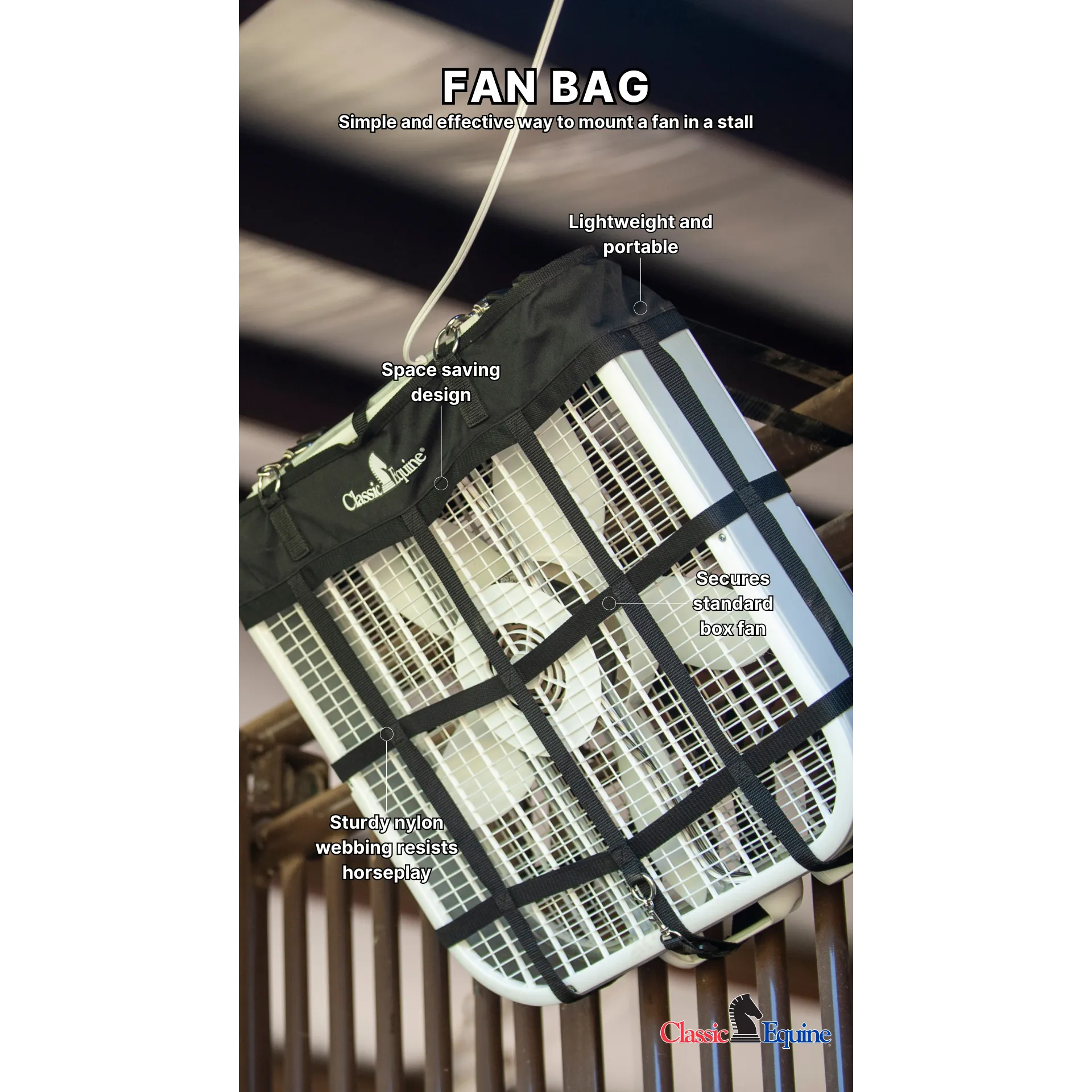 Classic Equine Fan Bag- Black
