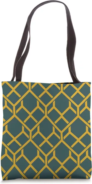 Classic Geometric Design Pattern - Goldenrod and Deep Teal Tote Bag