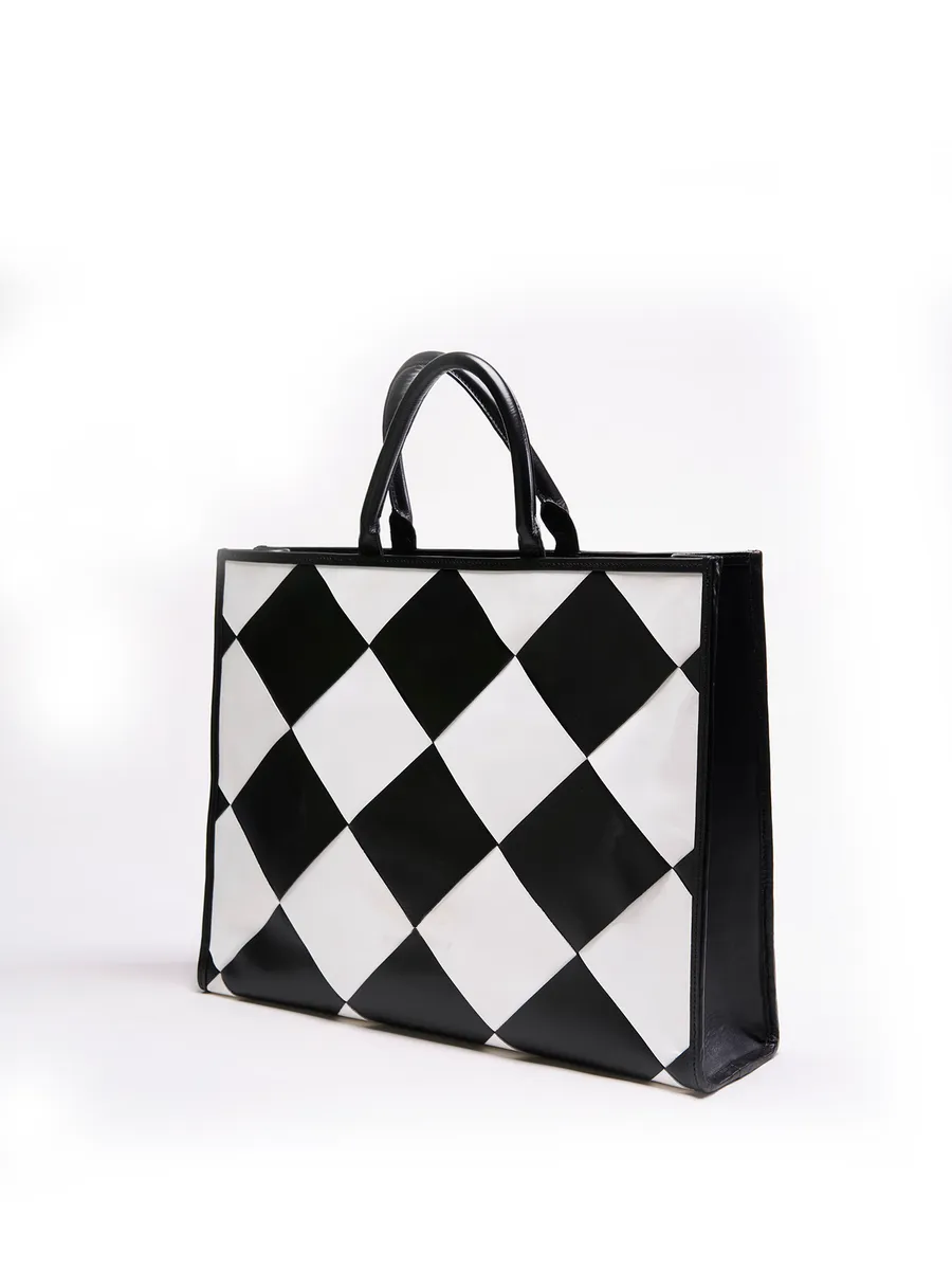 Classic Weave Tote - Black & White