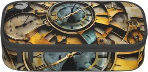 Clock Art Print Large - Capacity Cosmetic Makeup Organizer Bag: Designed for Eyebrow Pencils