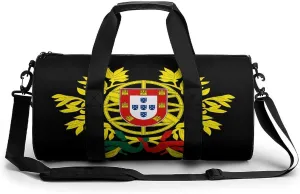 Coat of Arms of Portugal Printed Sports Gym Bag for Women Men Travel Duffel Bag Workout Weekender Bags