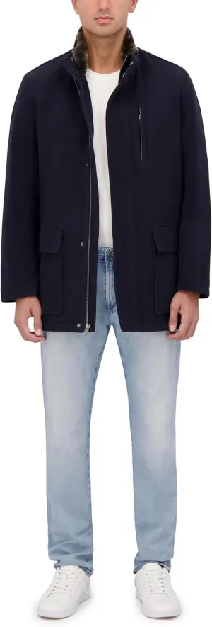 Cole Haan Men's Wool Plush Car Coat