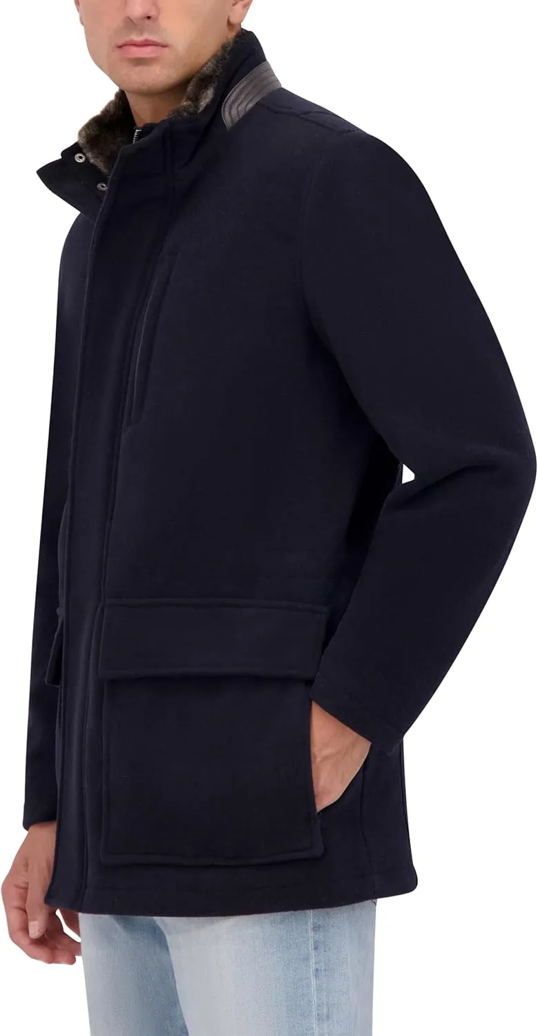 Cole Haan Men's Wool Plush Car Coat