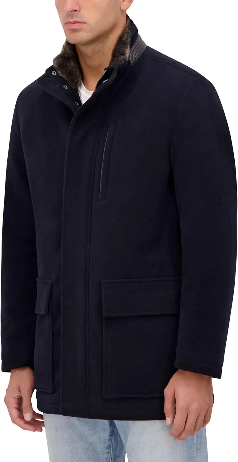 Cole Haan Men's Wool Plush Car Coat