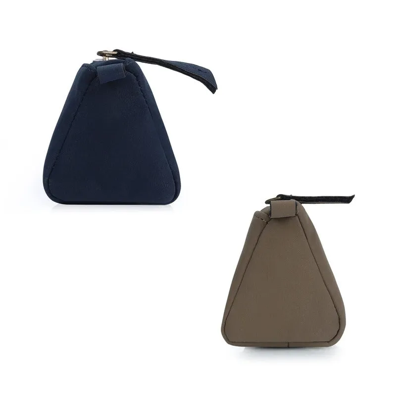 Combo: Multipurpose Faux Leather Travel Pouch Set | 2 Toiletry Bags | Light Brown & Navy Blue