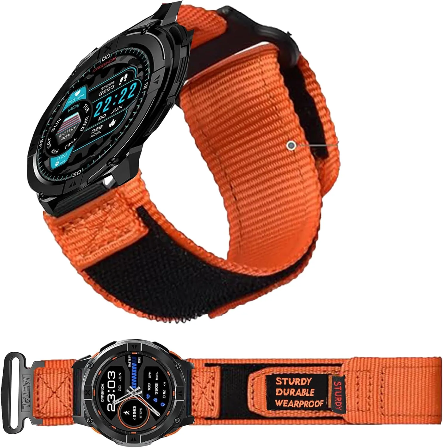 Compatible with Golf Buddy Aim W12 Band, Rugged Nylon Sports Strap with Woven Loop Design Compatible with Golf Buddy Aim W12 Watch